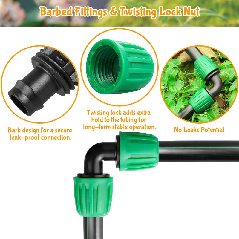 Gardrip Drip Irrigation 1/2"" Elbow Fittings:1/2 Inch Drip Line Lock Barbed 90 Degree Elbow Connectors for 1/2 Drip Irrigation Tubing (1/2"" ID x 0.640"" OD) Anti-Drop Drip Irrigation Parts (12 Pieces) - Image 5